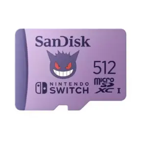 MEMORIA SANDISK MICRO SDXC 512GB NINTENDO SWITCH POKEMON GENGAR 100MB/S 4K U3 V30 SDSQXAO-512G-GN6ZK