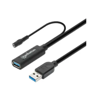 CABLE USB EXTENSION, MANHATTAN,153768,V3.2 EXT. ACTIVA  15.0M NEGRO