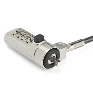 CANDADO DE SEGURIDAD PARA LAPTOP SEGURO COMBINACION DE 4 DIGITOS PARA DISPOSITIVOS CON WEDGE DE 2M - DE ACERO REVESTIDO EN VINILO - STARTECH.COM MOD. LTLOCKNBL