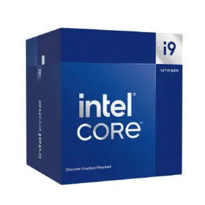 PROCESADOR INTEL CORE I9-14900F S-1700 14A GEN /HASTA 5.8 GHZ /CACHE 36MB /24 CORES (8P+16E) /SIN GRAFICOS /CON DISIPADOR /GAMER ALTO
