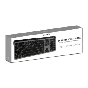 TECLADO ACTECK INSPIRE KREA TI755 / INALAMBRICO DUAL / MULTIDISPOSITIVO 2.4 GHZ 2 BT / ESPAÑOL / WIN - MAC / 118 TECLAS / BATERIA RECARGABLE / ANTI GHOSTING / NEGRO - GRIS / AC-940085