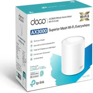 ROUTER | TP-LINK | DECO X10 (1-PACK) | MESH | WIFI 6 | AX1500 | 2 PUERTOS GIGABIT | CONECTA HASTA 120 DISPOSITIVOS