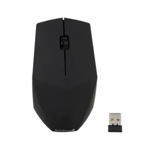 MOUSE TECHZONE TZ19MOU01-INA OPTICO INALAMBRICO 1000 DPIS ERGONOMICO NEGRO