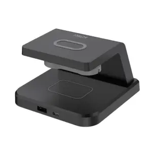 CARGADOR ACTECK ENERGON S-MATE CI730 / INALAMBRICO QI / 3W - 15 W / APPLE - SAMSUNG / 3 DISPOSITIVOS / RELOJ DIGITAL / NEGRO / AC-937146