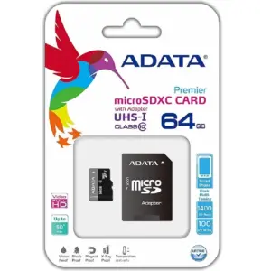 Memoria ADATA Micro Sdhc 64GB Uhs-I Clase 10 C-Adaptador AUSDX64GUICL10-RA1