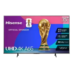 TELEVISION 75 PULGADAS LED HISENSE 75A65NV SMART VIDAA, 4K UHD, DOLBY VISION HDR10, DTS VIRTUAL X, WIFI