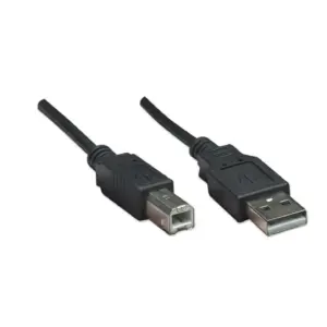 CABLE USB,MANHATTAN,374507, V2.0 A-B 0.5M, NEGRO