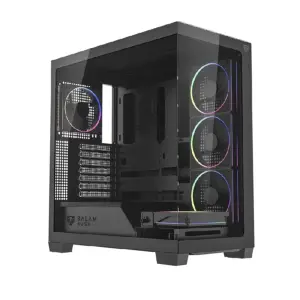 GABINETE GAMER BALAM RUSH TANK POLAR 7900 / MEDIA TORRE / ATX - M-ATX - ITX / VENTILADORES INCLUIDOS / CRISTAL TEMPLADO / SOPORTE PARA ENFRIAMIENTO LIQUIDO / ILUMINACION ARGB / NEGRO / BR-941471