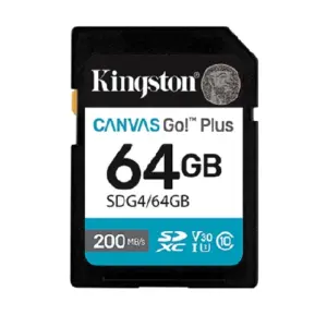 MEMORIA FLASH SD KINGSTON SDXC CANVAS GO PLUS 64GB 200MB/S C10 UHS-I U3 V30 (SDG4/64GB)