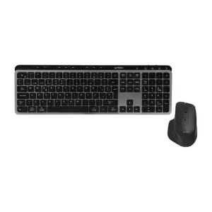 KIT ACTECK CREATOR KREA MK755 / TECLADO Y MOUSE / INALAMBRICO DUAL / MULTIDISPOSITIVO / RECARGABLE / DONGLE USB BT / WIN - MAC / ESPAÑOL / 118 TECLAS / 2000 DPI / OPTICO / NEGRO - GRIS / AC-940160