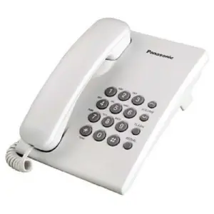 TELEFONO PANASONIC KX-TS500MEB ALAMBRICO BASICO UNILINEA SIN MEMORIAS CONTROL DE VOLUMEN 4 NIVELES REMARCACION ULTIMO NUMERO NEGRO