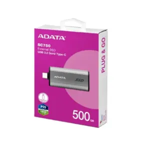 UNIDAD DE ESTADO SOLIDO EXTERNO 500GB ADATA SC750 PORTATIL USB TIPO C NEGRO WINDOWS MAC LINUX ANDROID PS4/5 XBOX SERIES X S SC750-500G-CCBK