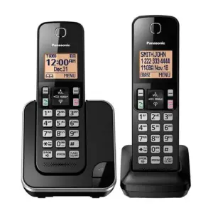 TELEFONO PANASONIC KX-TGC352MEB INALAMBRICO BASE HANDSET PANTALLA LCD COLOR AMBAR TECLADO ILUMINADO ALTAVOZ IDENTIFICADOR DE LLAMADAS 50 NUMEROS EN DIRECTORIO NEGRO