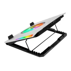 Base Enfriadora Froost Epic BE670, Altura Ajustable 5 Niveles, Laptop de 15.6 pulg, 5 Ventiladores, 10 Modos de Iluminacion
