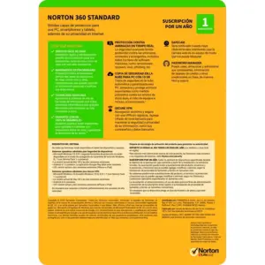 Norton 360 Standard, Internet Security 1 Dispositivo 1 Año Caja