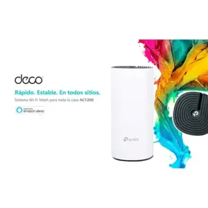 ROUTER | TP-LINK | DECO M4(1-PACK) | WIFI MESH | AC1200 DUAL BAND | MODO AP/ ROUTER | COBERTURA ESTIMADA 185 METROS CUADRADOS (DEPENDE DE CONDICIONES AMBIENTALES Y TRAFICO DE CADA USUARIO)