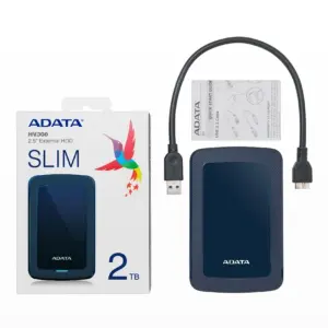 DISCO DURO EXTERNO ADATA HV300 2TB PORTATIL 2.5 USB 3.2 WINDOWS MAC LINUX DASHDRIVE SLIM COLOR AZUL AHV300-2TU31-CBL