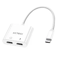 Adaptador Acteck Shift Plus AA415, USB C 2X USB C, Audio Tipo C DP, Android Ios, Blanco, Ac-939768