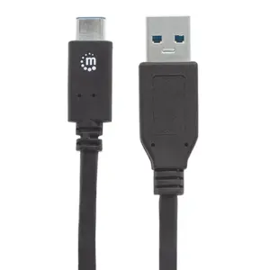 CABLE USB,MANHATTAN,354974,-C V3.1, C-A 2.0M NEGRO