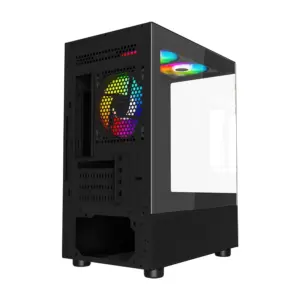 GABINETE OCELOT GAMING GLASS EN6 / MINI TOWER / M-ATX, ITX / PANEL LATERAL Y FRONTAL DE CRISTAL TEMPLADO/ INCLUYE 3 VENTILADORES / ENFRIAMIENTO LIQUIDO HASTA 240MM / GPU HASTA 315MM / COLOR NEGRO