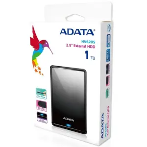 DISCO DURO EXTERNO ADATA HV620S 1TB PORTATIL 2.5 USB 3.2 WINDOWS MAC LINUX DASHDRIVE SLIM COLOR NEGRO AHV620S-1TU31-CBK