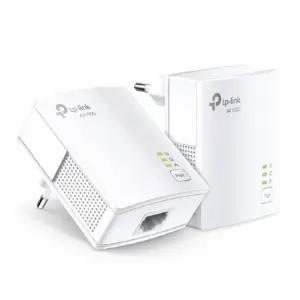 Adaptador Powerline, TP-Link, Tl-PA7017, Kit 2 Pzas Alámbrico a 1000MBPS con 1 RJ45 10-100-1000 Soporta Hasta 300m de Cable