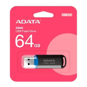 MEMORIA ADATA 64GB USB 2.0 C906 NEGRO (AC906-64G-RBK)