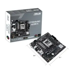 MB ASUS A620 AMD S-AM5 9A Gen, 2X DDR5 5200, HDMI, VGA, M.2, 4X USB 3.2, Micro ATX, Gama Basica