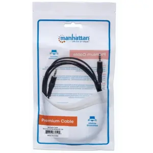 CABLE AUDIO,MANHATTAN,334594, ESTEREO 3.5MM M-M 1.8M NEGRO