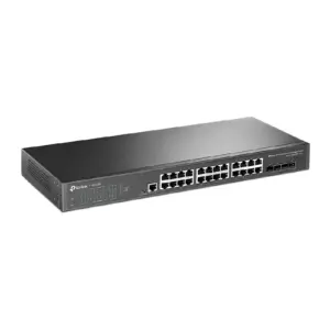 SWITCH TP-LINK TL-SG3428X 24 PUERTOS RJ45 GIGABIT 10/100/1000 ADMINISTRABLE 4 RANURAS 10G SFP 1 RJ45 CONSOLA Y 1 MICRO-USB CONSOLA L2 JETSTREAM PARA RACK 19 PULGADA