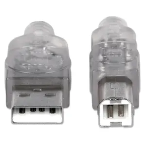 CABLE USB,MANHATTAN,340458, V2.0 A-B 3.0M, PLATA