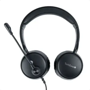 DIADEMA TECHZONE TZACDII02 ALAMBRICA USB SONIDO ESTEREO MANOS LIBRES NEGRO