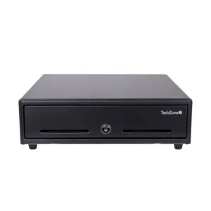 Cajon de Dinero Techzone TZBE4B8M90 Compartimento 4 Billetes 8 Monedas Removible Negro