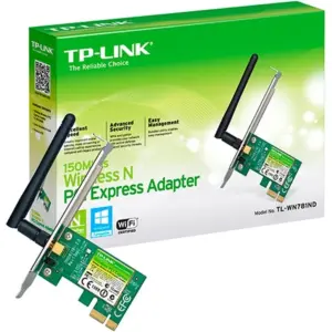 TARJETA DE RED TP-LINK TL-WN781ND PCI EXPRESS X1 INALAMBRICA 150MBPS ANTENA DESMONTABLE 2DBI INCLUYE BRACKET BAJO PERFIL