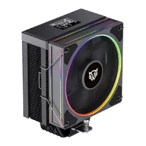 ENFRIAMIENTO DE AIRE GAMER BALAM RUSH HELIUX PRO HEX65 / DISPLAY PARA MONITOREO DE TEMPERATURA + RGB / 6 PIPAS / TDP 240 W / COMPATIBILIDAD AMD + INTEL  /  NEGRO / BR-941969