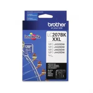 Tinta Brother LC207BK Rendimiento 1200 Páginas MFCJ4420DW MFCJ4620D Color Negro
