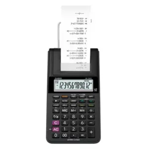 Calculadora Casio con impresora tipo Sumadora HR-10RC negro pantalla LCD Costo Venta y Margen 150 pasos
