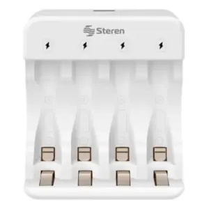 Cargador de Pilas Steren AA Y AAA con 4 Pilas A
