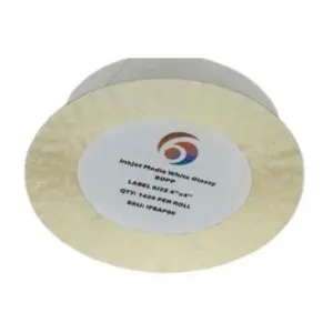 Papel Six Graphics Bopp Blanco Brillante Adhesivo Acrilico Respaldo 4 x 4" Core 3 1420 Etiquetas