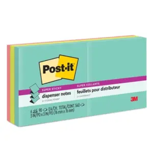 Notas Adhesivas 3M Post-It Pop Up Miami 3x3 / Colores surtidos C/6 block C/90 hjs