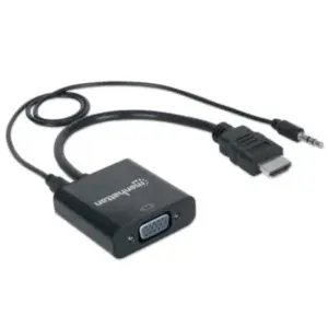 Convertidor Manhattan HDMI/VGA con Audio Color Negro