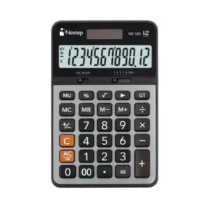 Calculadora Nextep 12 Dígitos Cubierta Metálica Semiescritorio Batería Solar