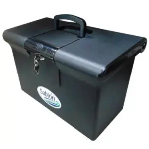 Archivero Portátil Azor Oficio Plástico C/Cerradura Color Negro