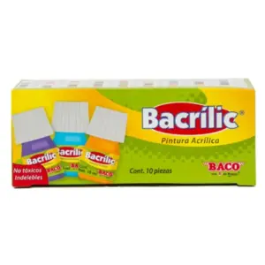 PINTURA BACO ACRÍLICA AMARILLO LIMÓN 15ML C/10