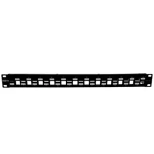 Panel de Conexión Red Nexxt Solutions para Rack Cat6A 24 Puertos Modular Blindado para S/FTP 1U Esmalte Negro