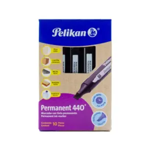 Marcador Pelikan Permanente 440 Color Negro C/10 Pzas