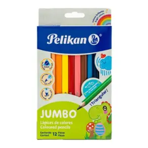 Colores Pelikan Jumbo Triangulares C/12 Pzas