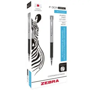 Boligrafo F-301 compac grip naranja punto fino tinta negra cuerpo de Acero inoxidable caja c/6