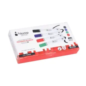 Marcadores Nextep para Pizarron Blanco Juego 4 Colores Punta Gruesa Cincel 4mm