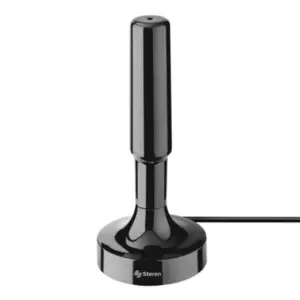 Antena Steren Compacta UHF Base de Imán y Booster 20dB Color Negro